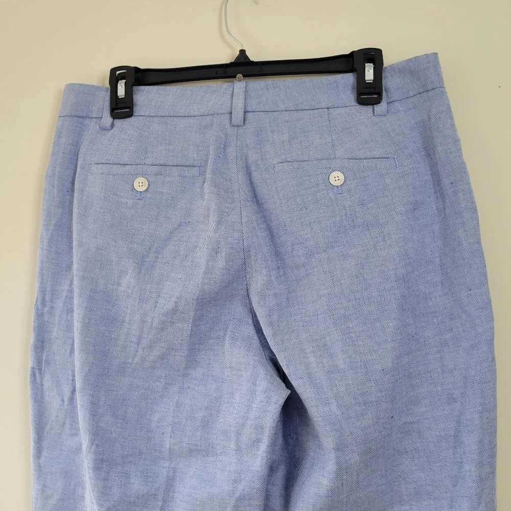 Banana Republic Linen Blend Avery Pants Chambray Blue Size 12